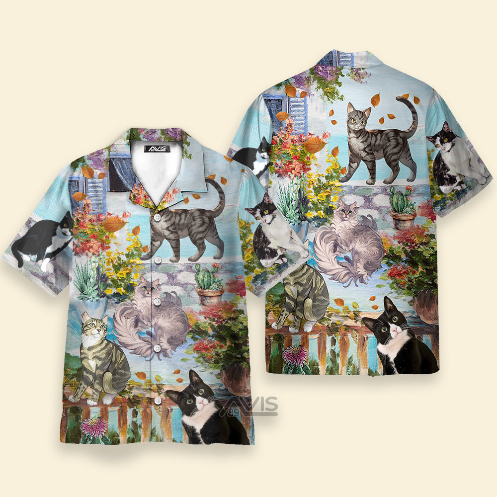 Cat Loves Home And Loves Summer - Gift For Cat Loves - Hawaiian Shirt