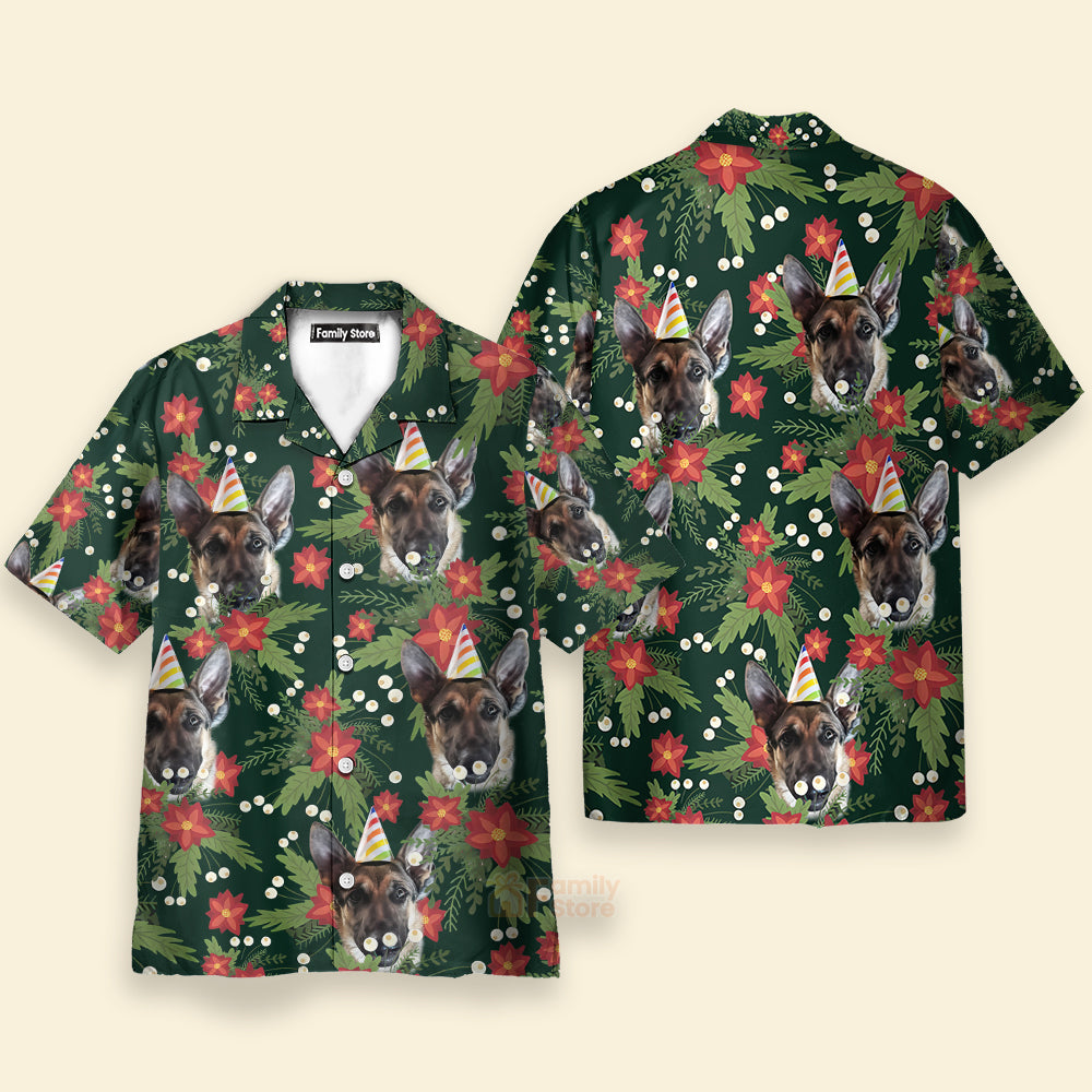 Custom Photo Dog Face Christmas Tropical  For Pet Lovers-Hawaiian Shirt PN302087Lb