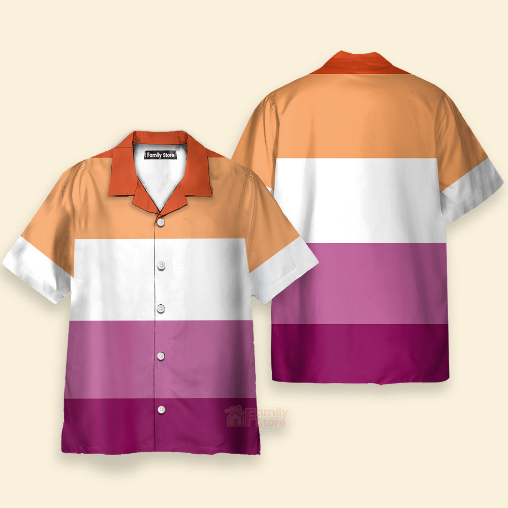 Lesbian Pride Flag Lgbtq Hawaiian Vintage Shirt Mens Button Down Plus Size