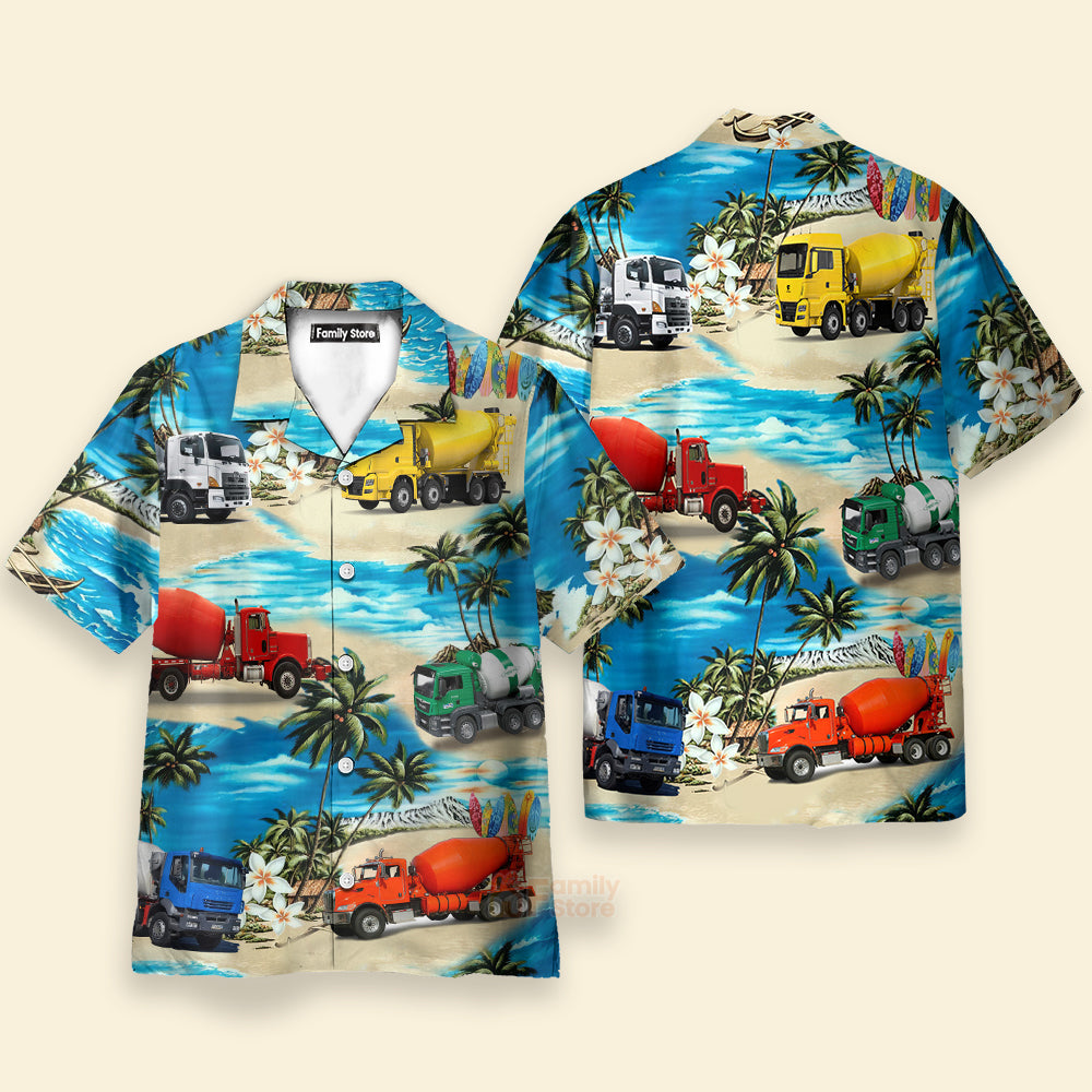 Concrete Mixer Truck Aloha - Hawaiian Shirts