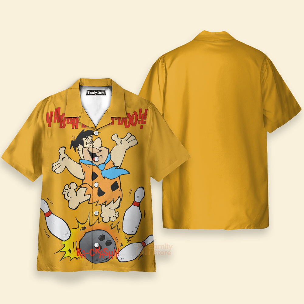 Fu Nostalgic Cartoon Men's Short Aloha Hawaiian Shirt