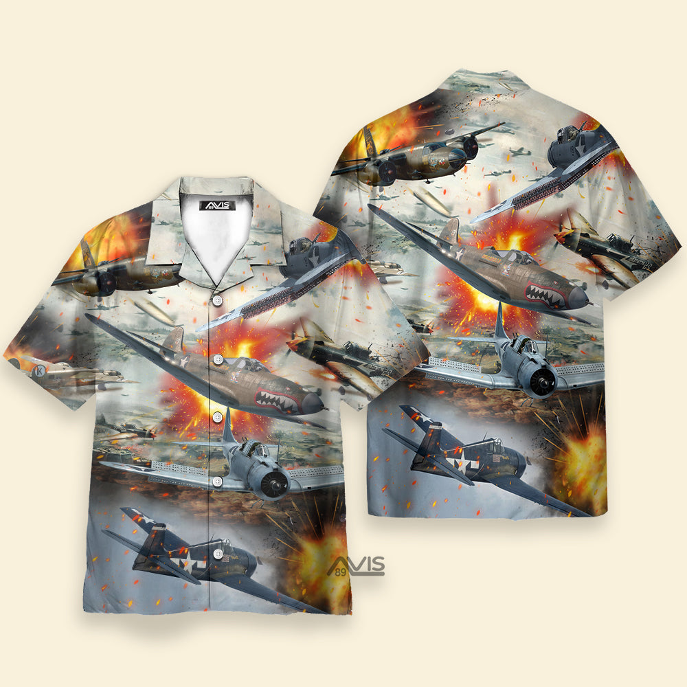 Combat Aircraft Fire War - Hawaiian Shirt