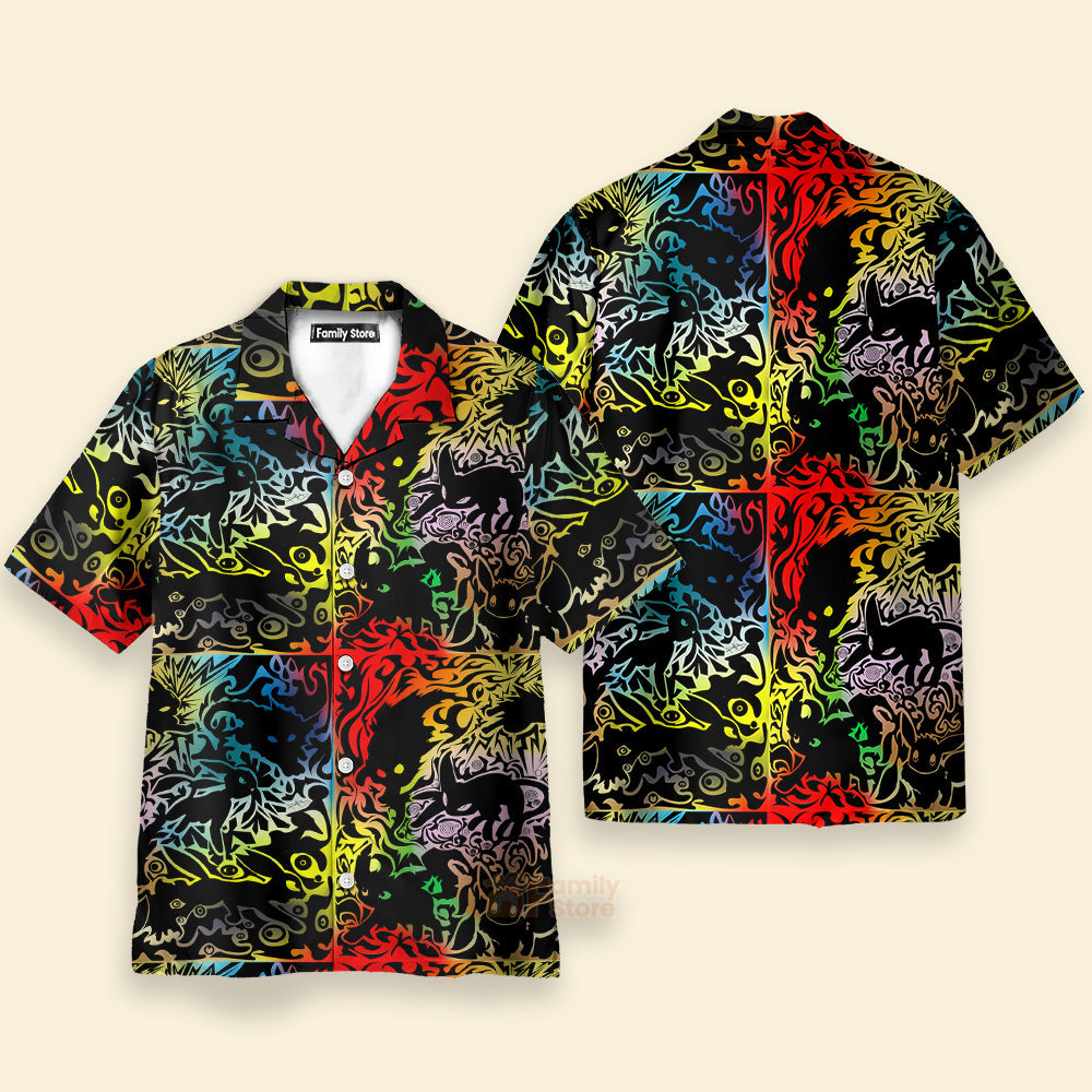 Eevee PoMo Black Hawaiian Shirt