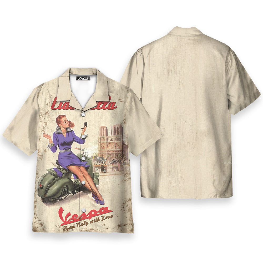 Ciao Bella Vespa Retro Poster Beauty - Hawaiian Shirt