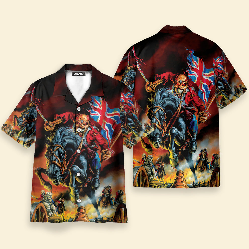 Vintage Skull Flag With Horse - Hawaiian Shirt