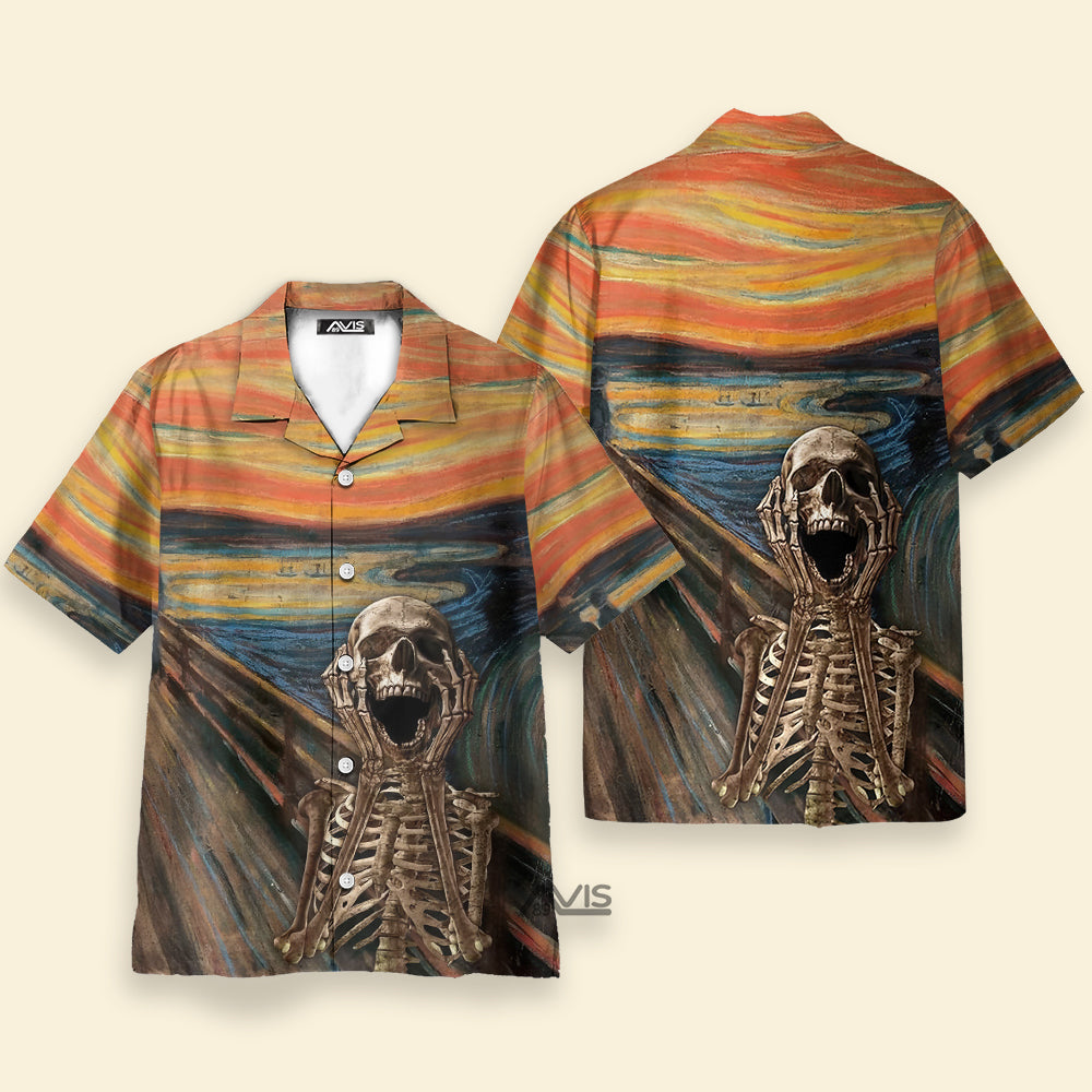 Painted Textured Skull - Hawaiian Shirt