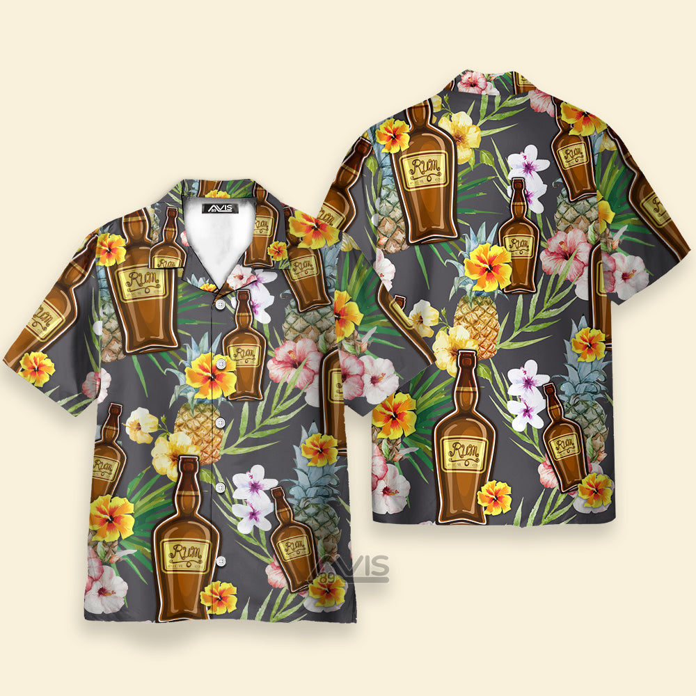 Wine Rum Drinking Tropical Art - Gift For Men And Women - Hawaiian Shirt