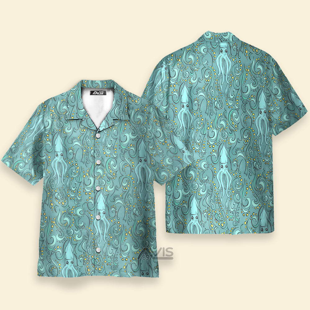 Green Octopus In The Deep Sea - Hawaiian Shirt
