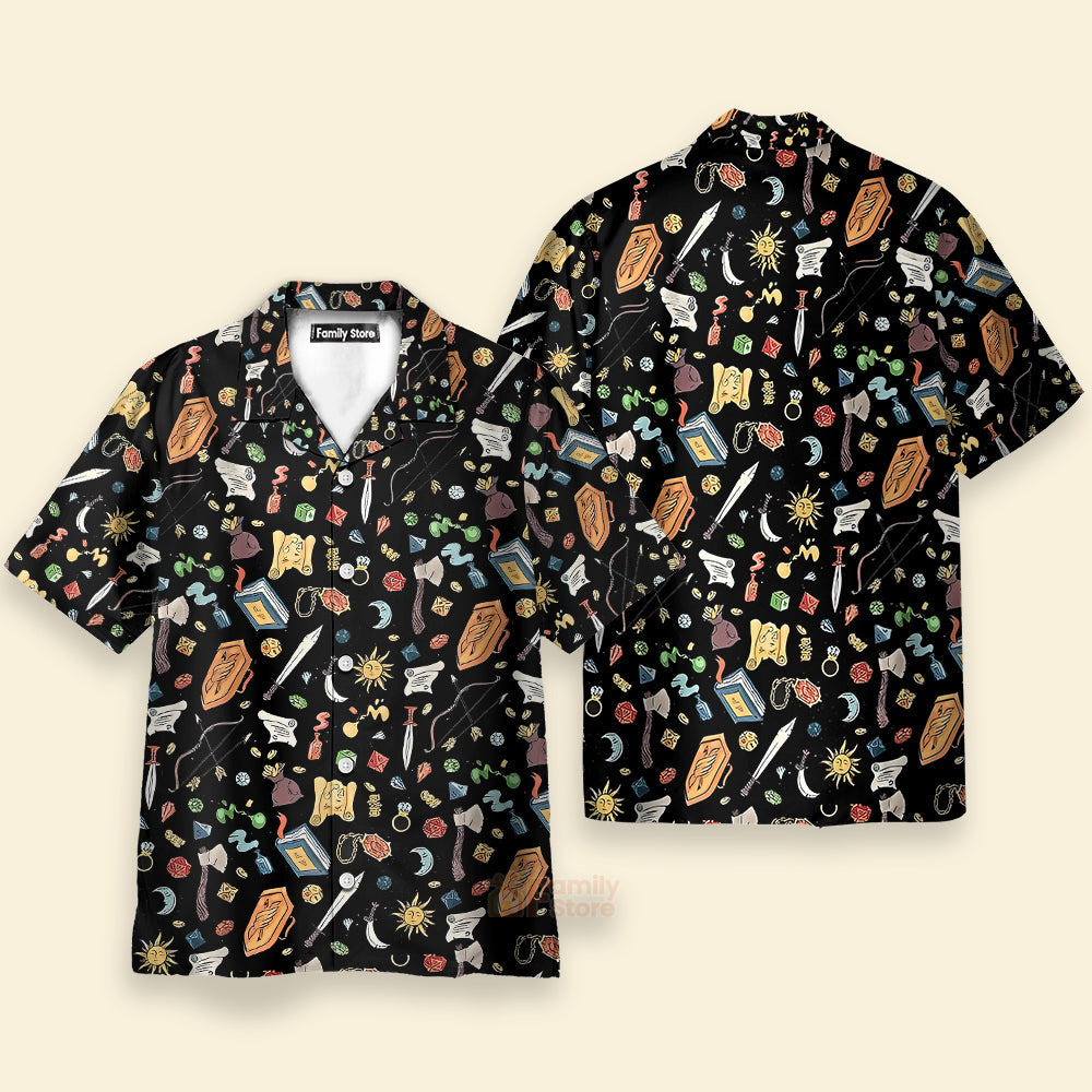 Dice shirt, Dungeons and dragons, DnD Button Up, DM gift