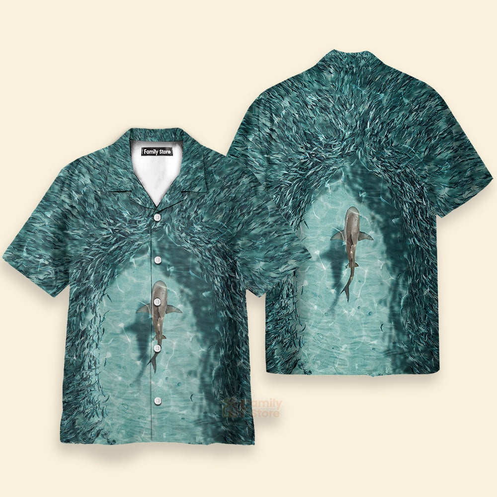 Shark Painting Pattern Men's Short Sleeve Top Hawaiian Shirt