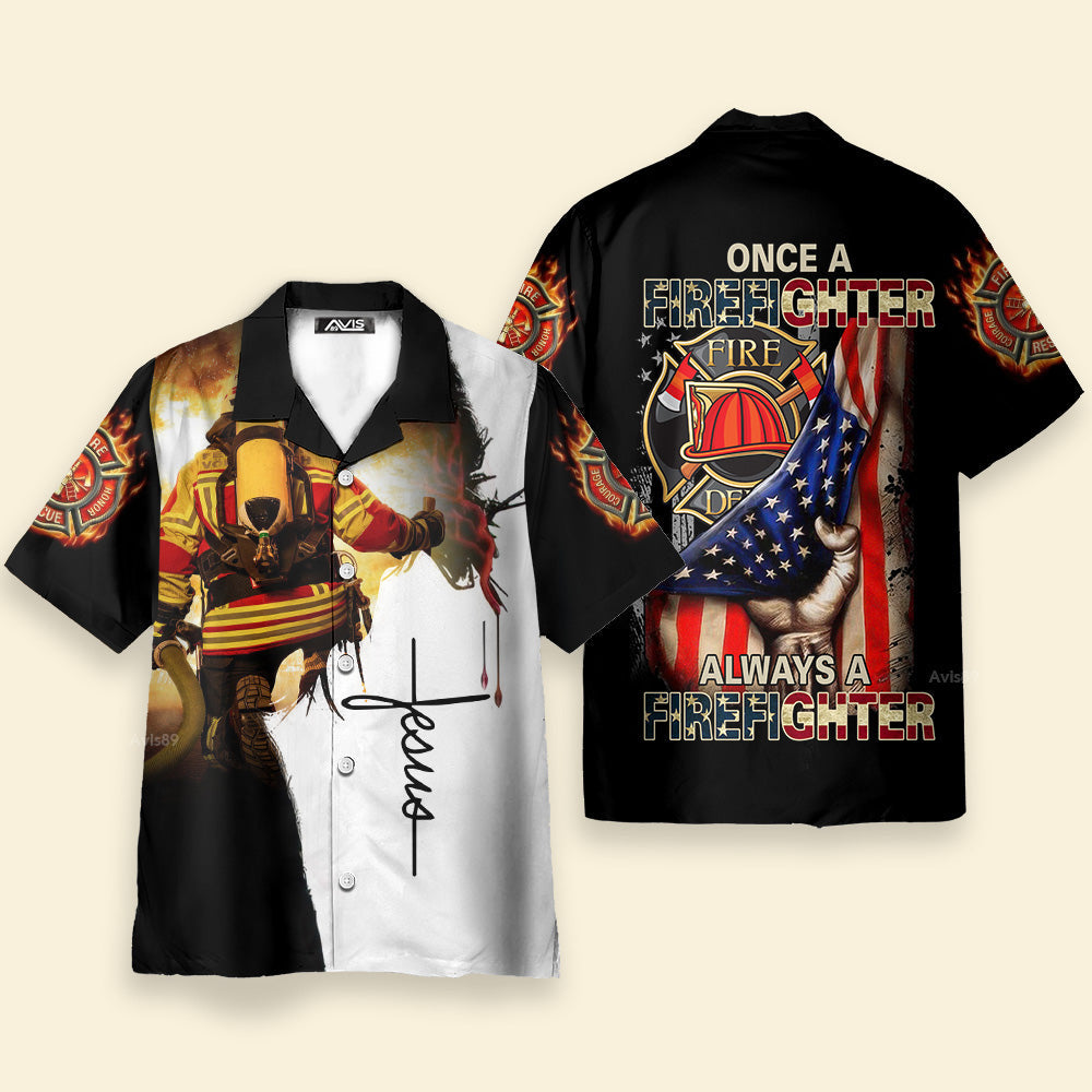 Once A Firefighter Fire - For Men And Women - Hawaiian Shirt