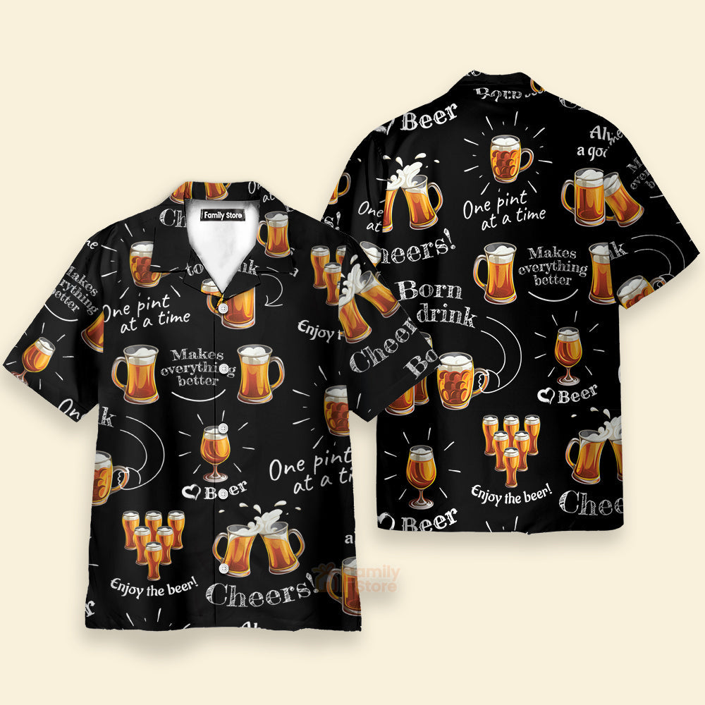 Beer Born To Drink Hawaiian Shirt