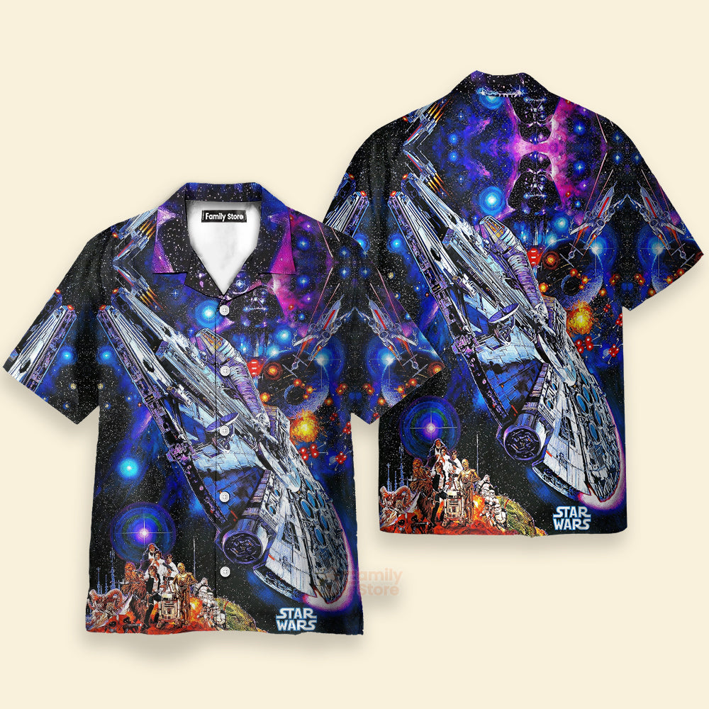 Stwa Darth Vader Millennium Falcon Hawaiian Shirt