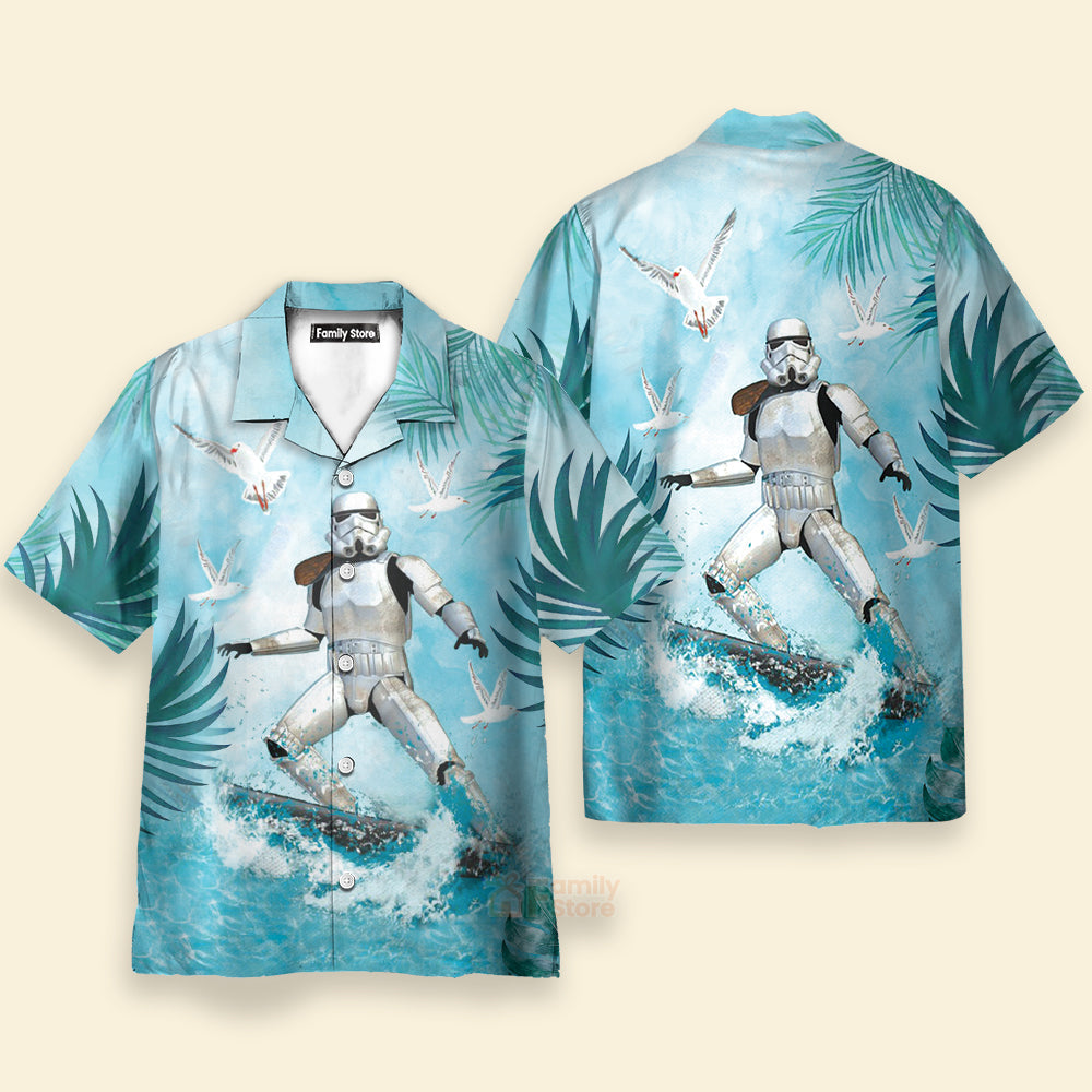 Stwa Stormtrooper Surfing Hawaiian Shirt