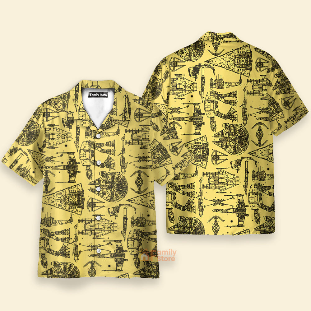Starwars Starship Yellow Color - Hawaiian Shirt