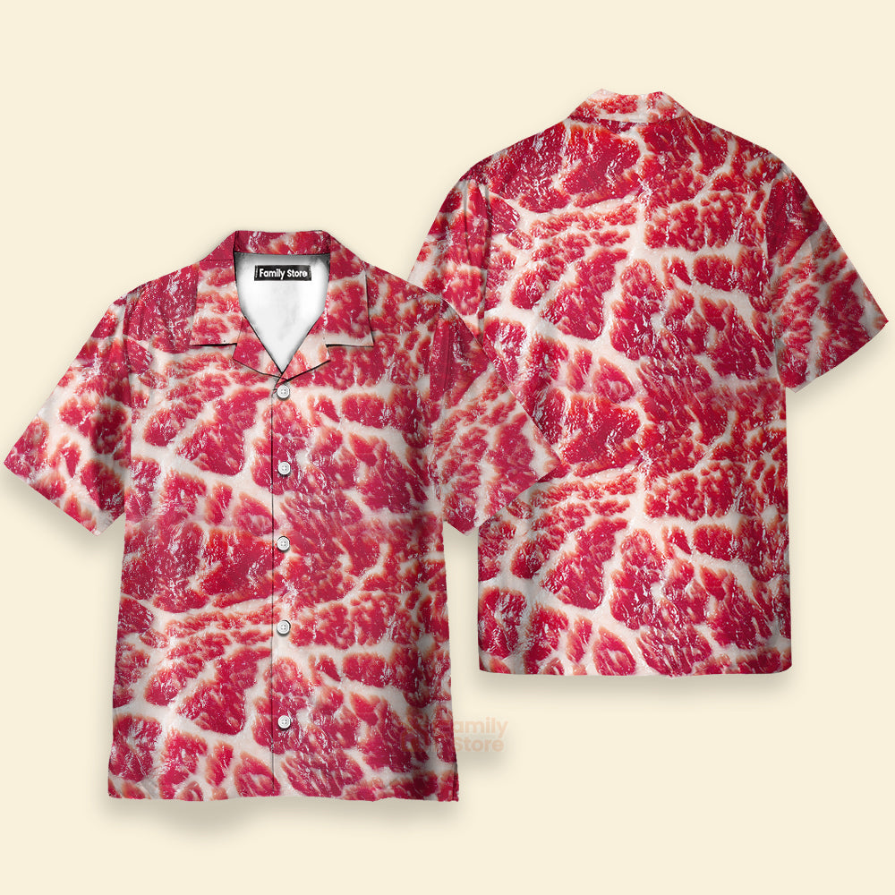 Funny Food Raw Meat Style Funny Hawaiian Shirt
