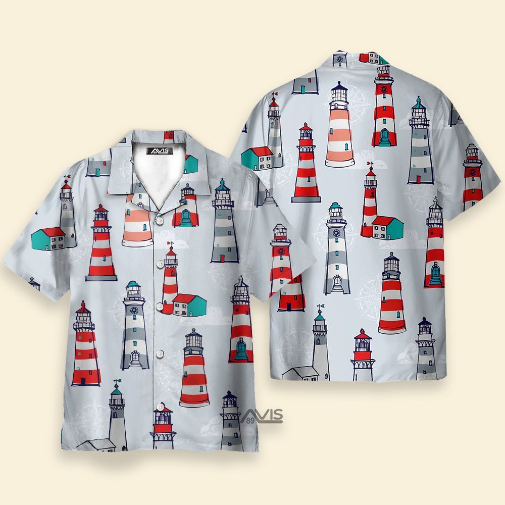 Lighthouse Cartoon Pattern - Hawaiian Shirt