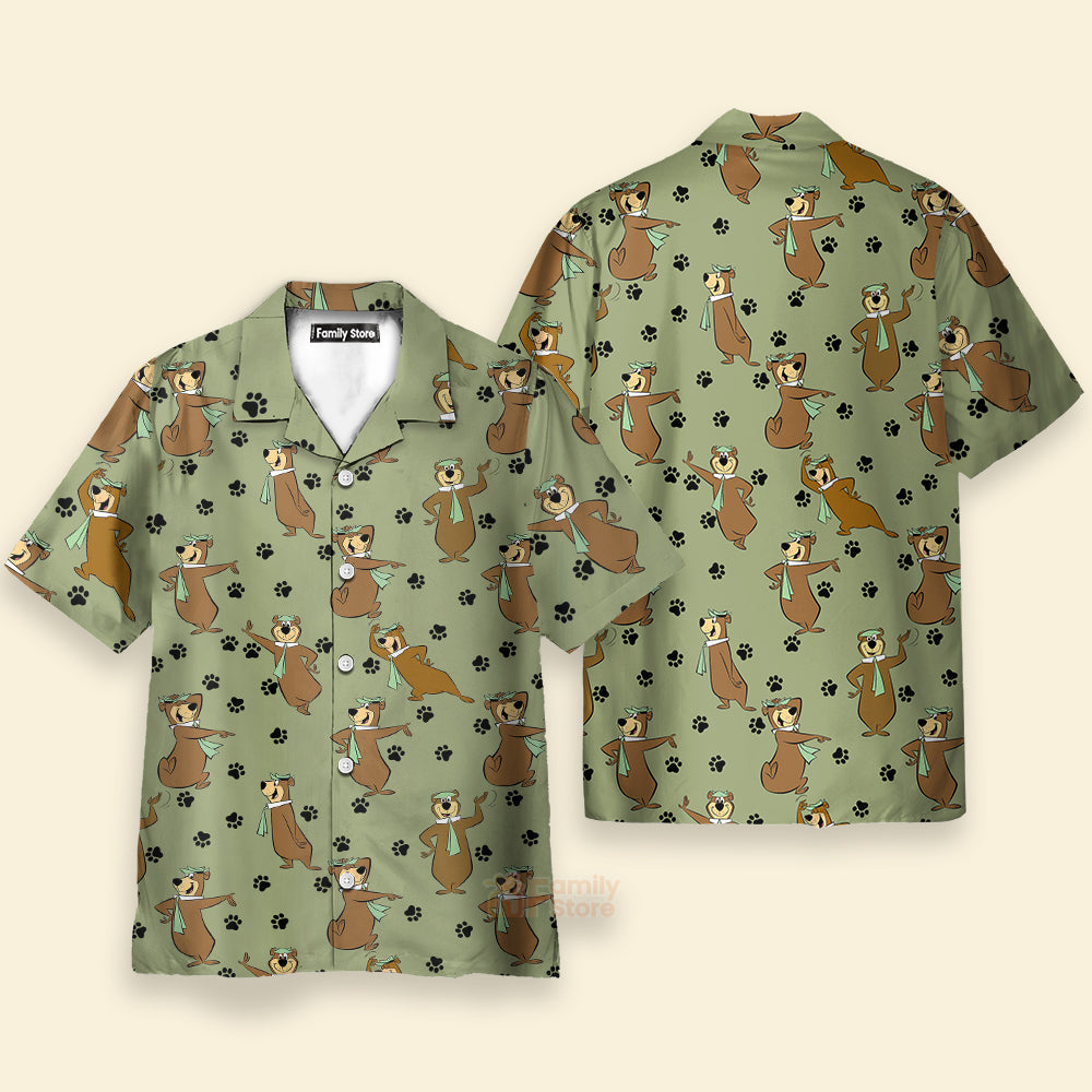 Yogi Bear Show Men's Short Sleeve Hawaiian Shirt