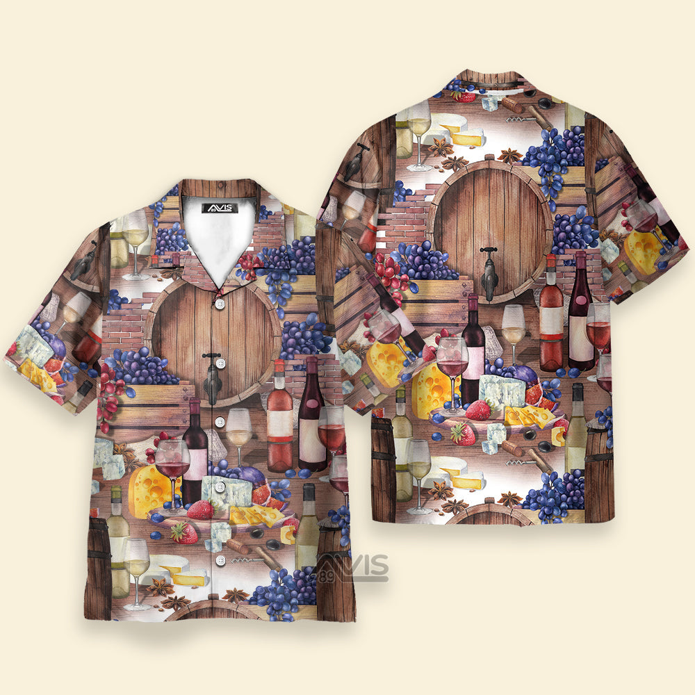 Wine Grape Wine Art - Gift For Men And Women - Hawaiian Shirt