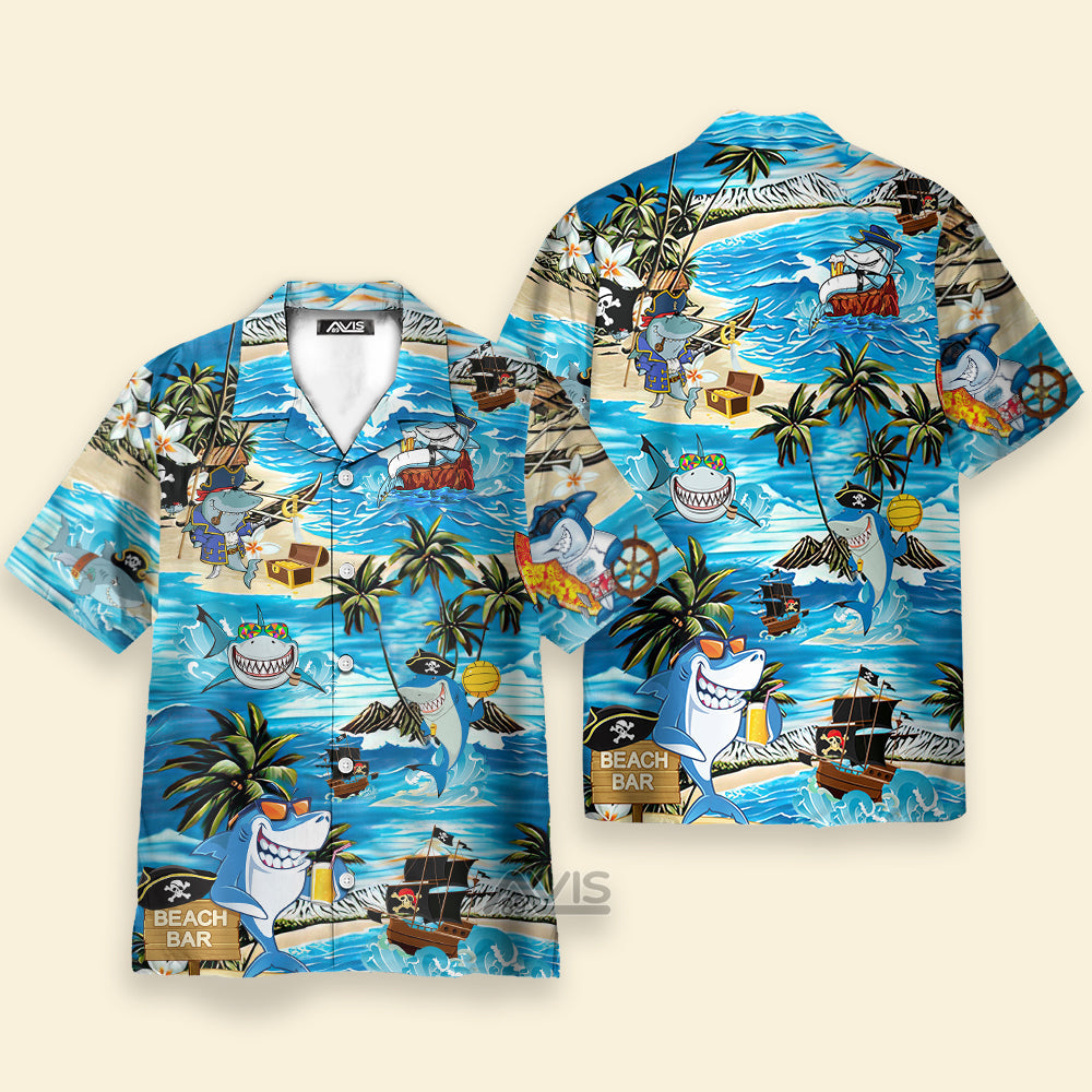Shark Amazing Pirate Beach Bar - Hawaiian Shirt