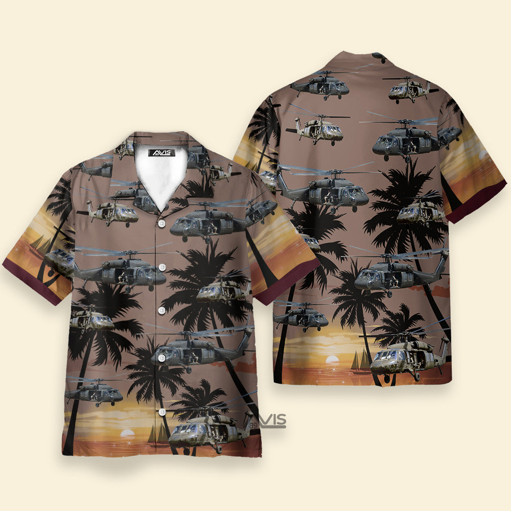 US Army Sikorsky UH-60 Black Hawk Helicopter - Hawaiian Shirt