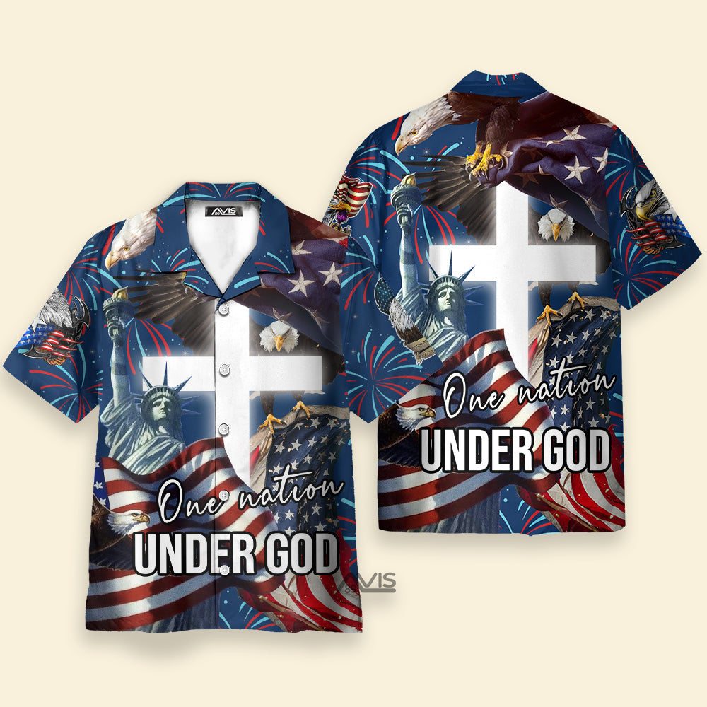 Jesus One Nation Under God Faith-Inspired Aloha - Hawaiian Shirt