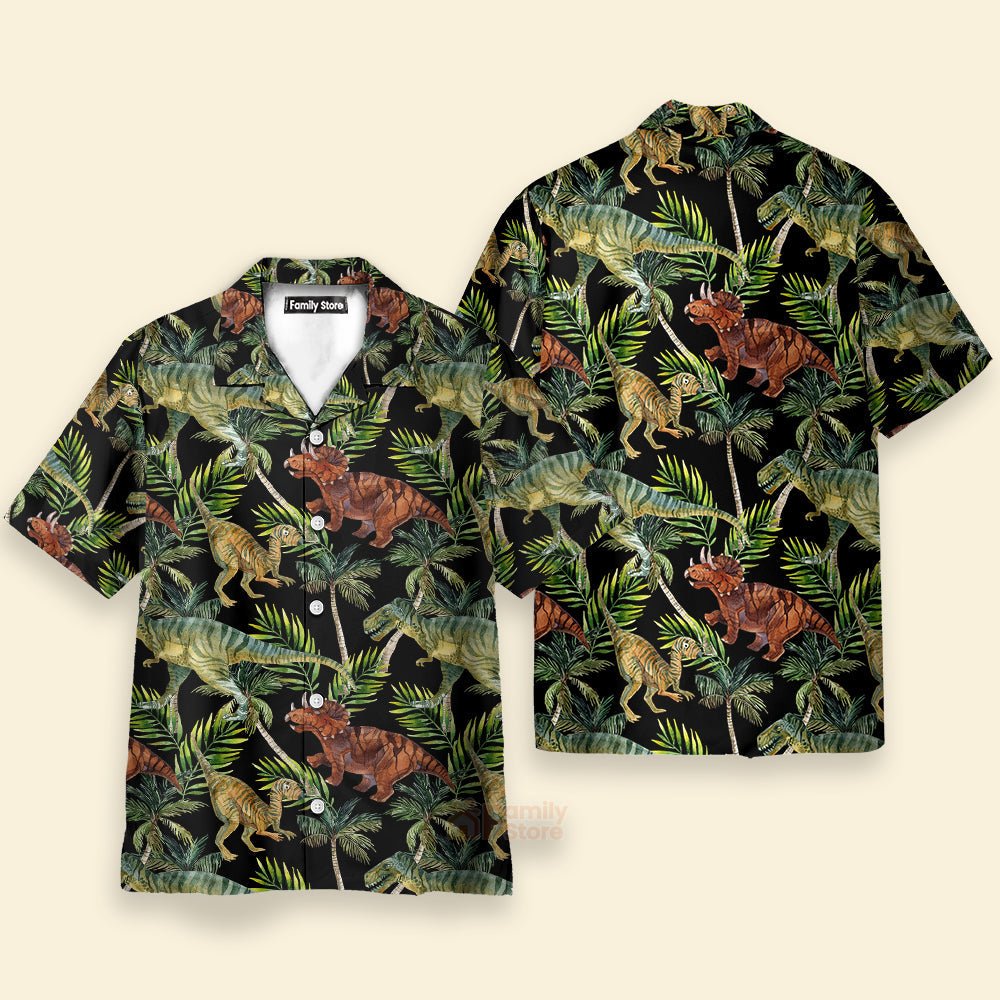 Dinosaur Tropical Pattern Hawaiian Shirt
