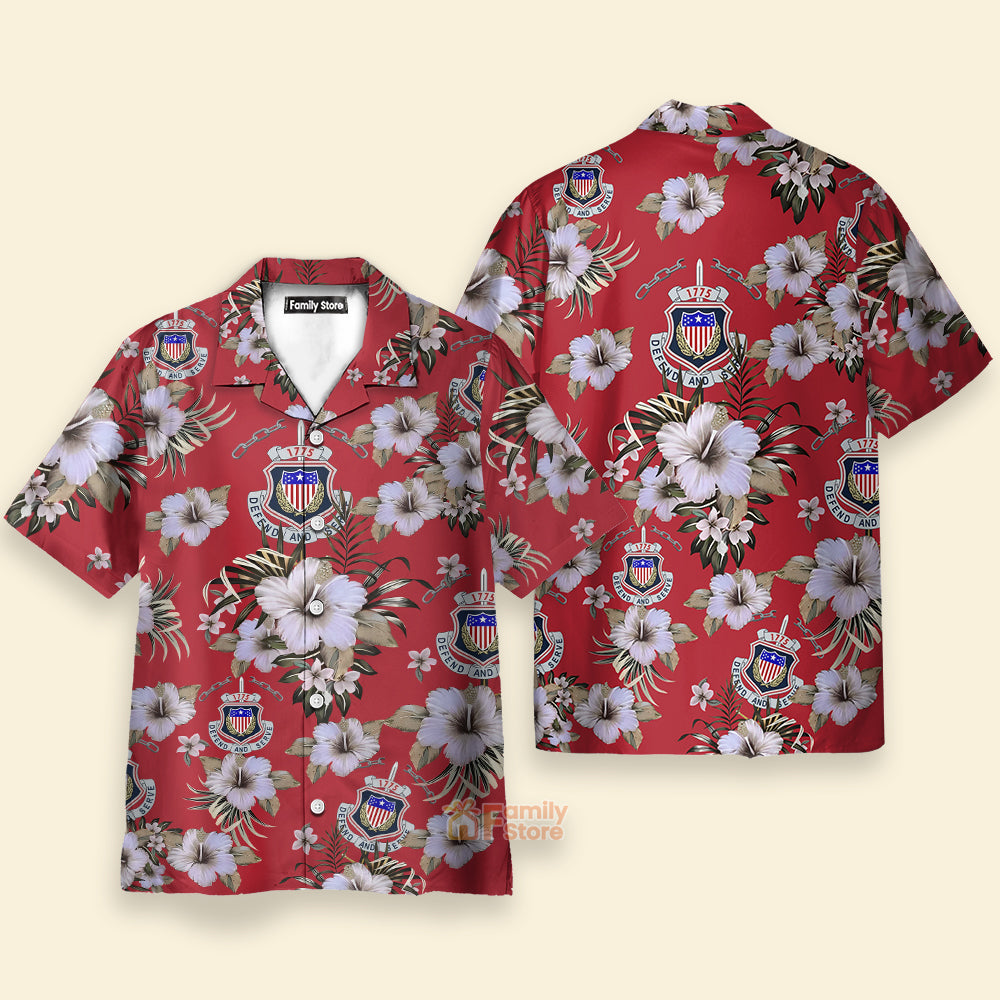 Custom Photo Funny Dog And Flower Red Color - Hawaiian Shirt