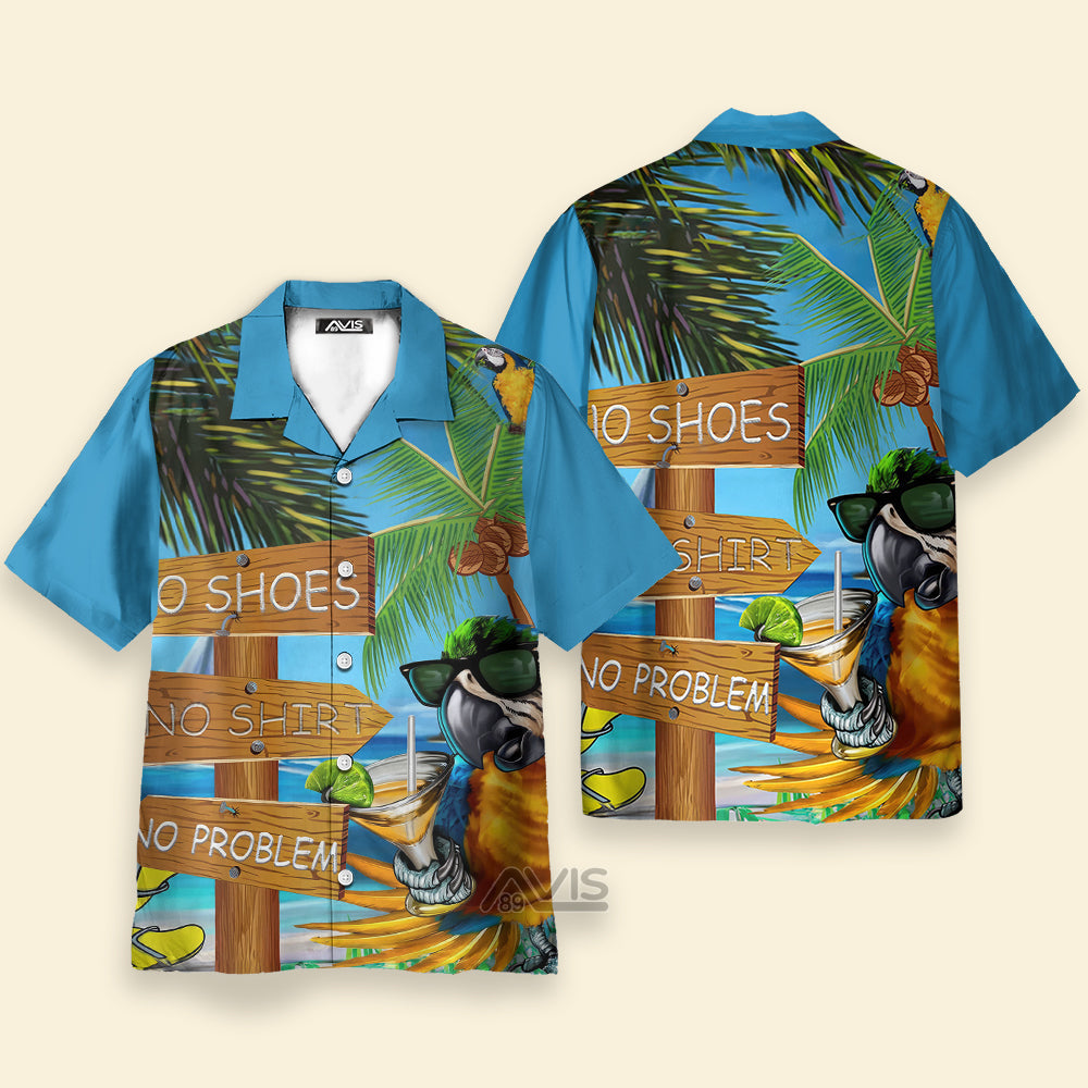Parrot Cocktail No Shoes No Shirt No Problem - Hawaiian Shirt