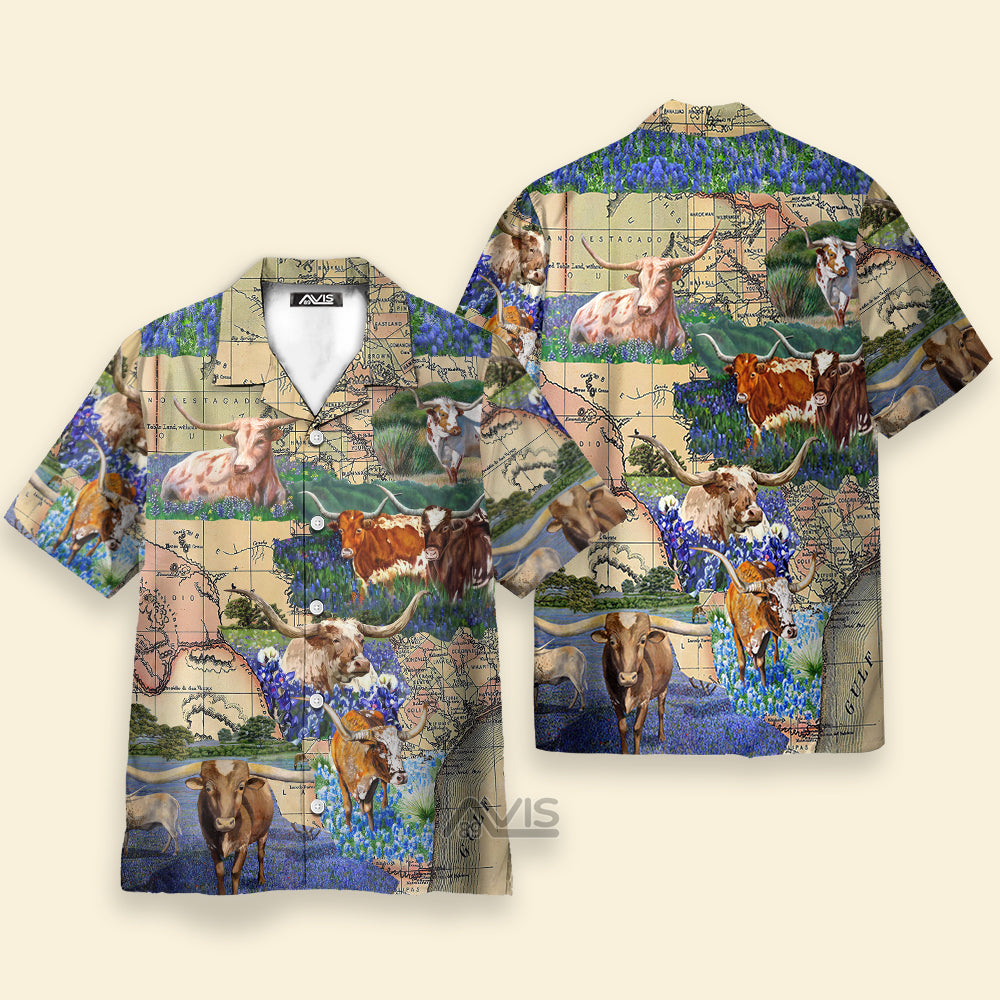 Texas Longhorn White And Brown Bulls Unique - Hawaiian Shirt