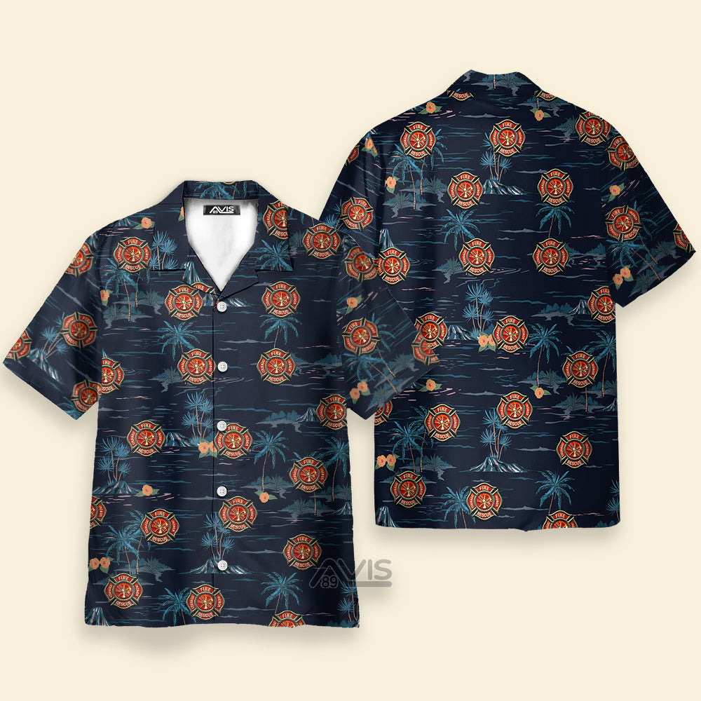 All Gave Some Some Gave All Firefighter Tropical Navy - Hawaiian Shirt