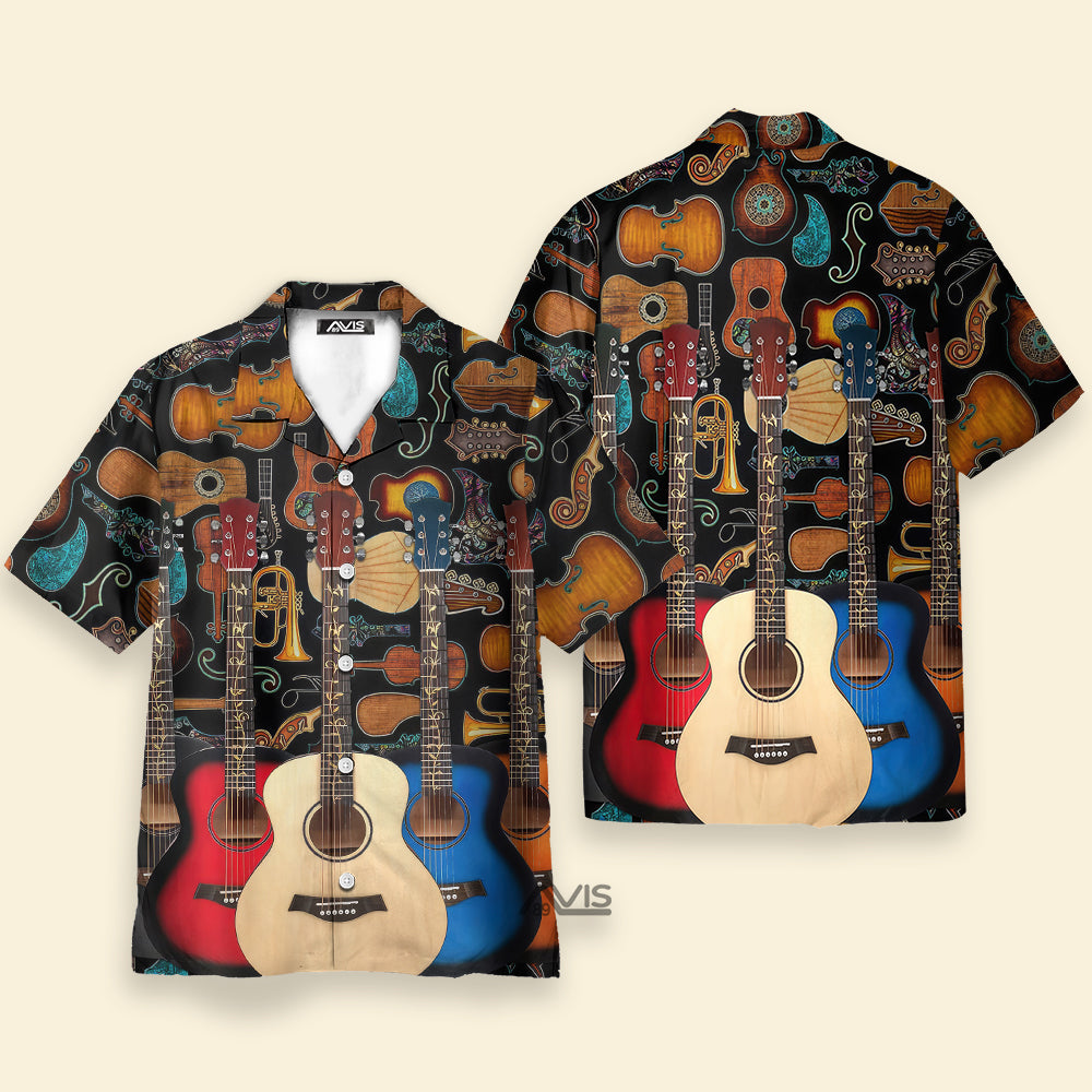 Guitar Lover Happy Life With Music - Hawaiian Shirt