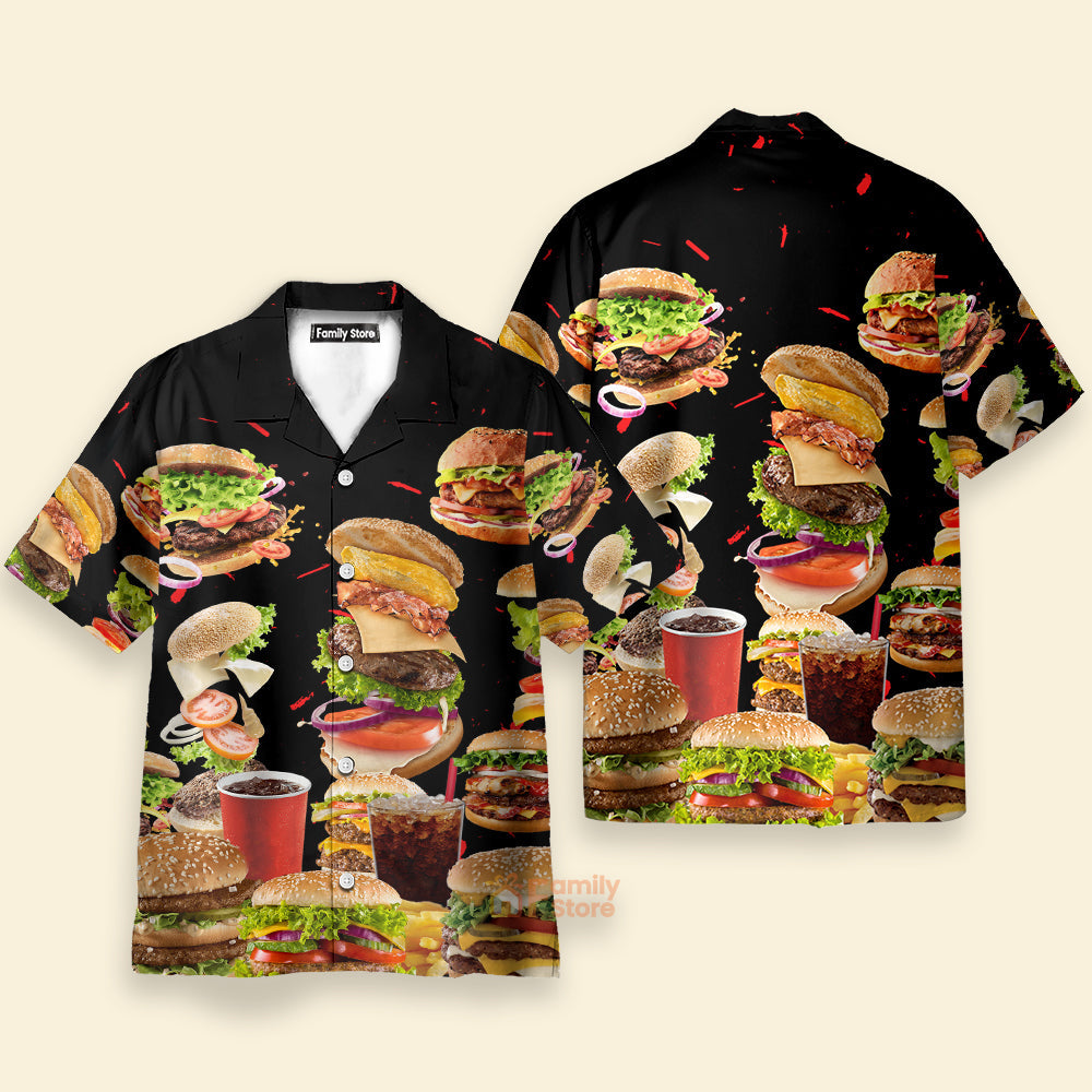Funny Food Hamburger Fast Food Lover - Hawaiian Shirt