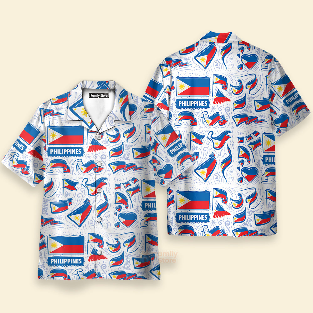 Philippines Flag Pattern Hawaiian Shirt For Men & Women