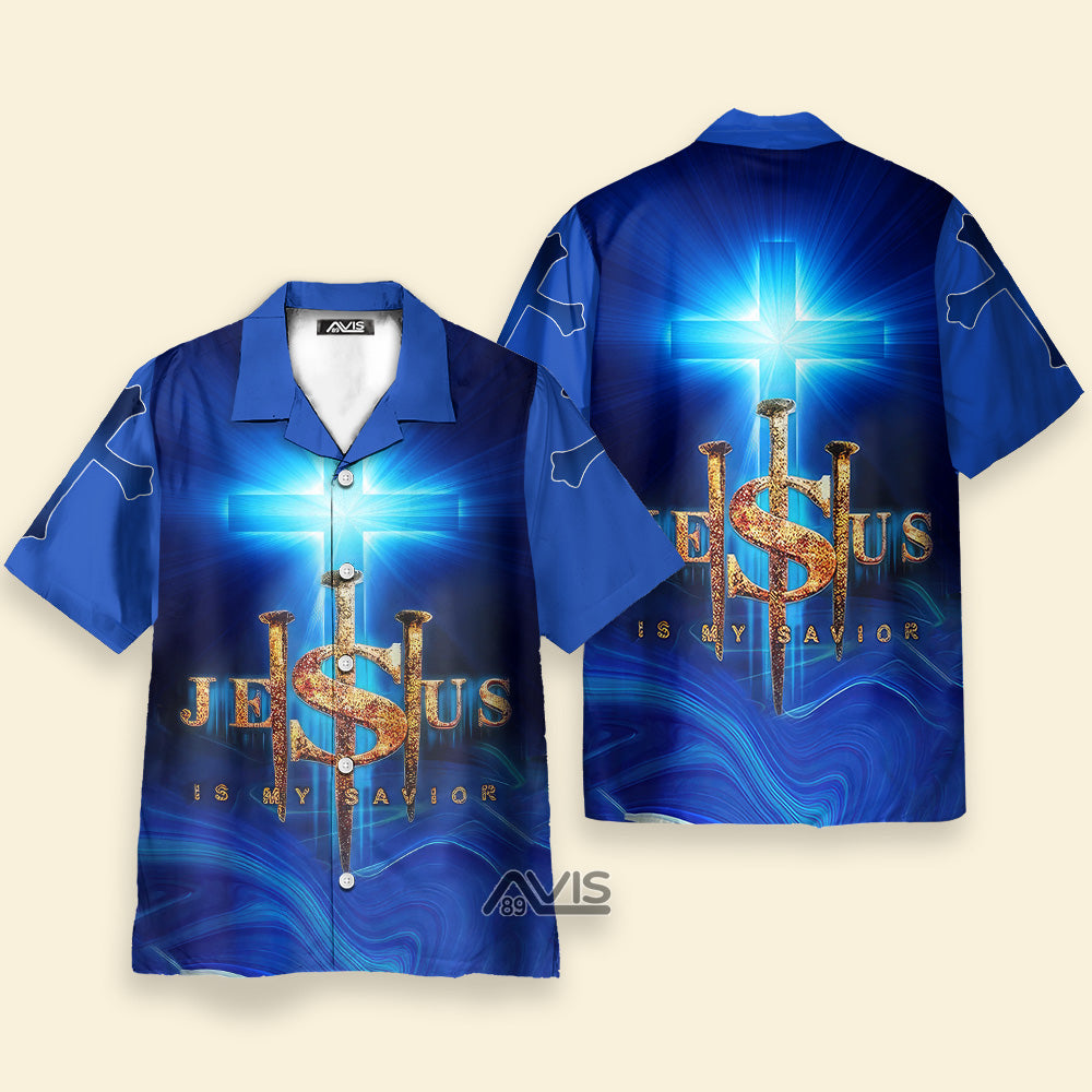 Faith-Inspired Is My Savior Blue Aloha - Hawaiian Shirt