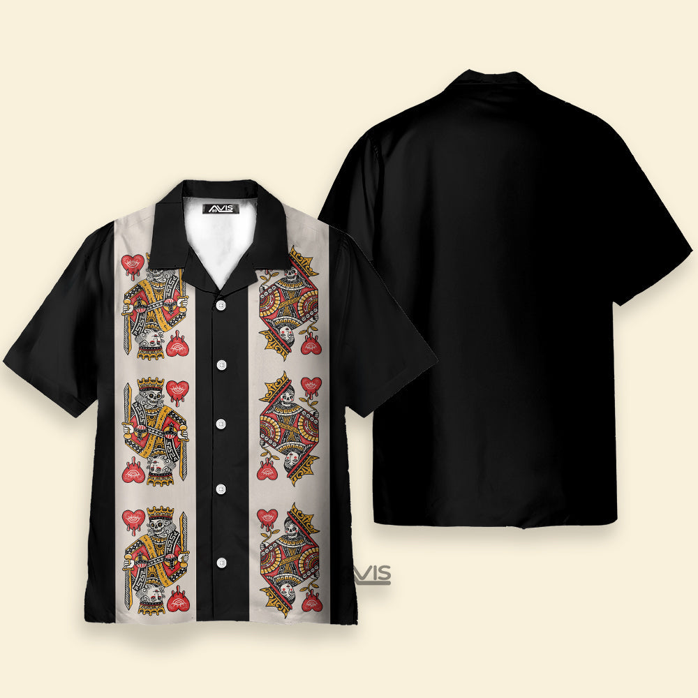 Skull Playing Card Black Version - Hawaiian Shirt