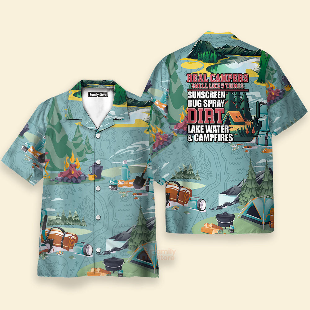 Camping Real Campers Smell Like 5 Things - Hawaiian Shirt