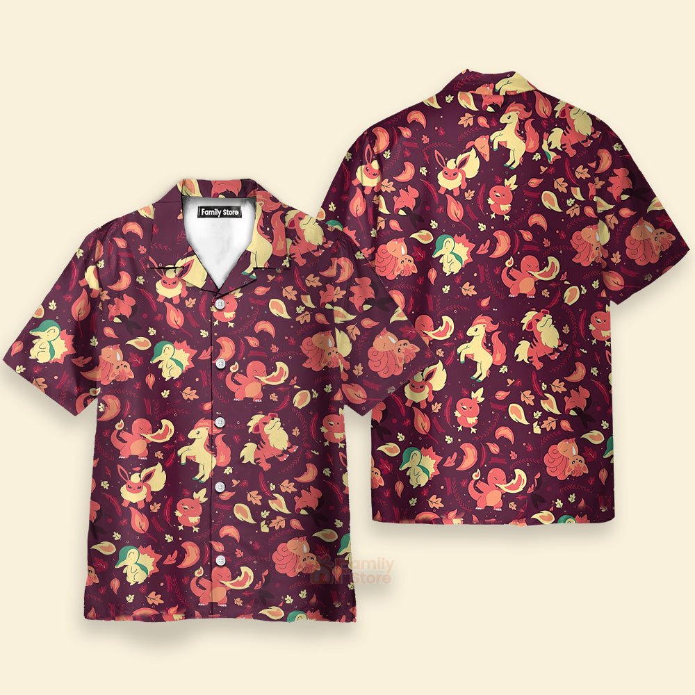 Fire PoMo Pattern Hawaiian Shirt