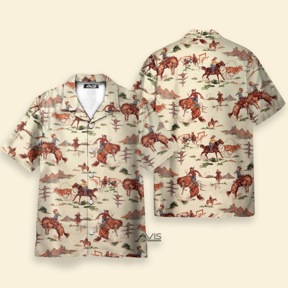 Western Retro Cowboy - Hawaiian Shirt