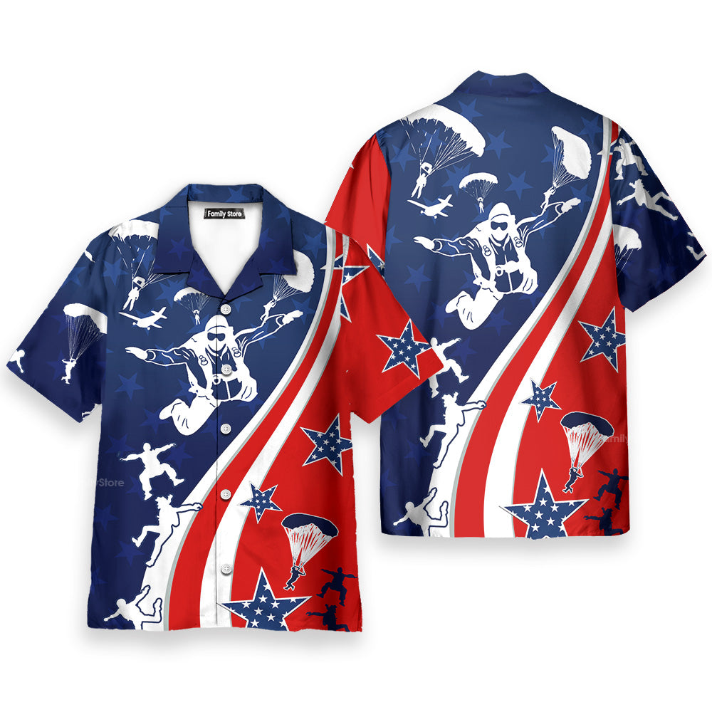 America Parachute Jump Cool Hawaiian Shirt