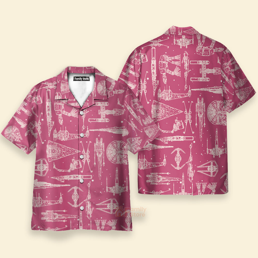 Space Ships Stwa Pink - Hawaiian Shirt For Men, Women, Kids