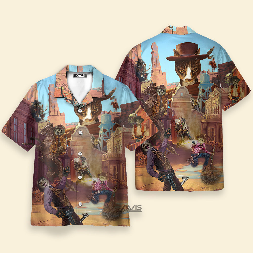 Cowboy Cats Love Life Vintage - Hawaiian Shirt