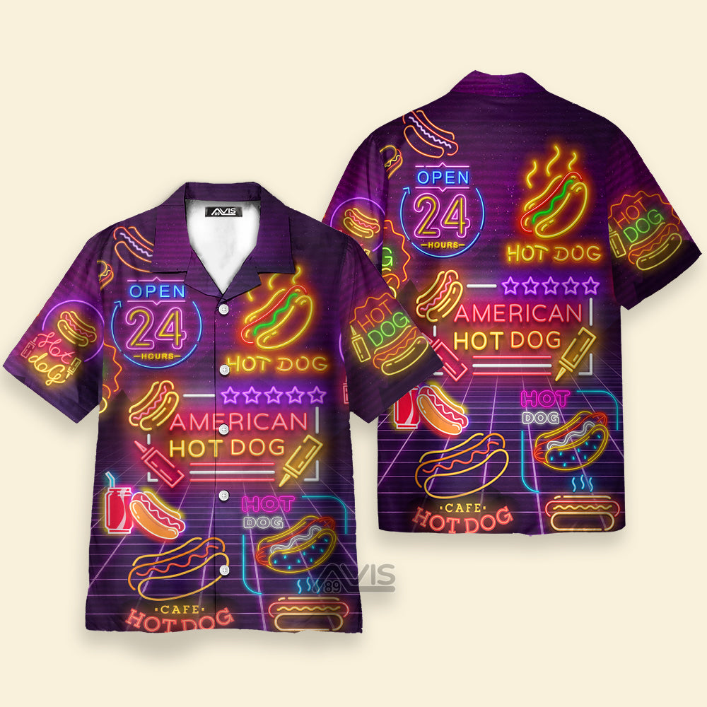 Neon American Hot Dogs - Hawaiian Shirt