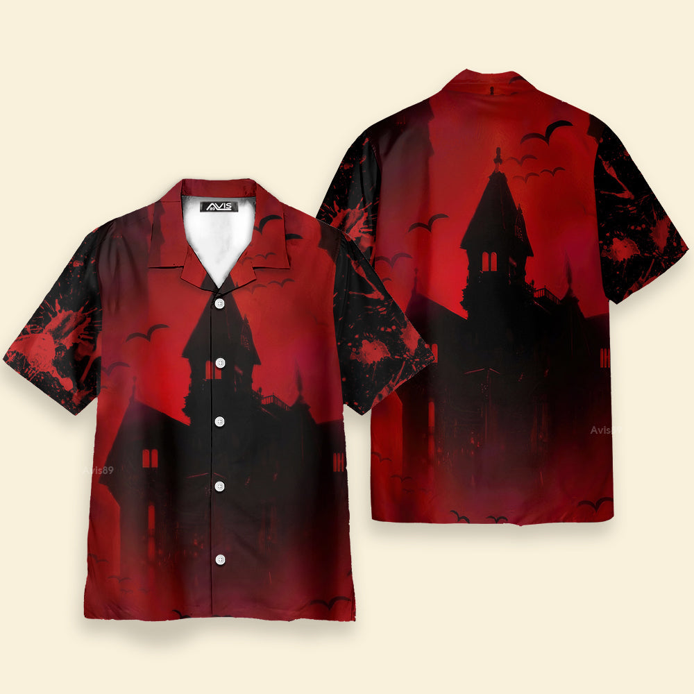 Scary Vampire Castle Halloween - For Men And Women - Hawaiian Shirt