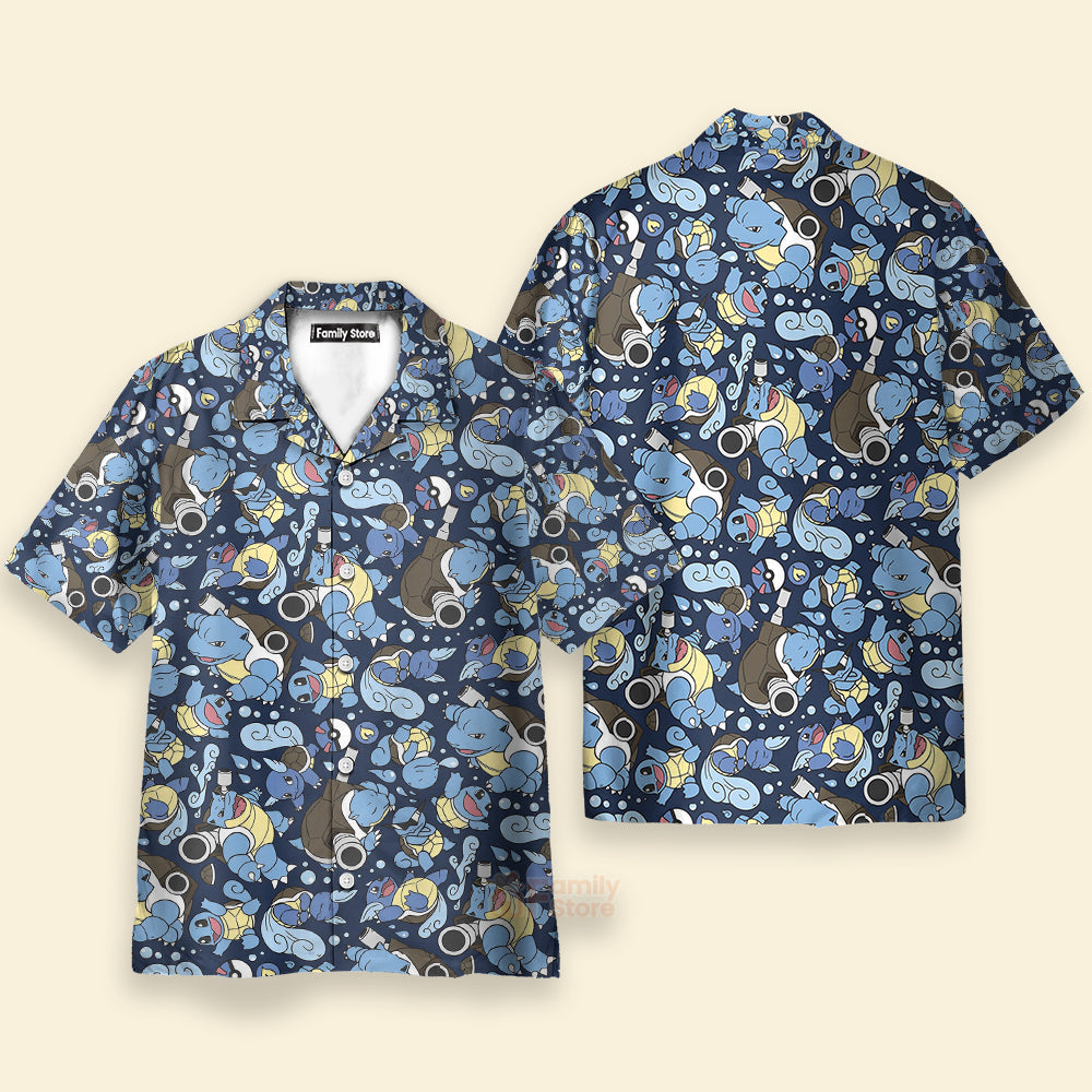Blastoise Wartortle Squirtle PoMo Pattern Hawaiian Shirt
