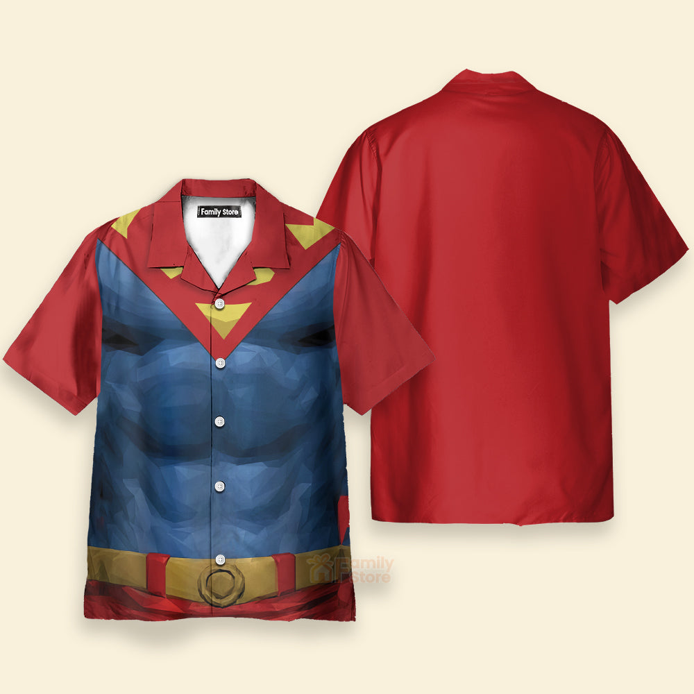 Superman Dress Up Short Sleeve Aloha Hawaiian Shirt