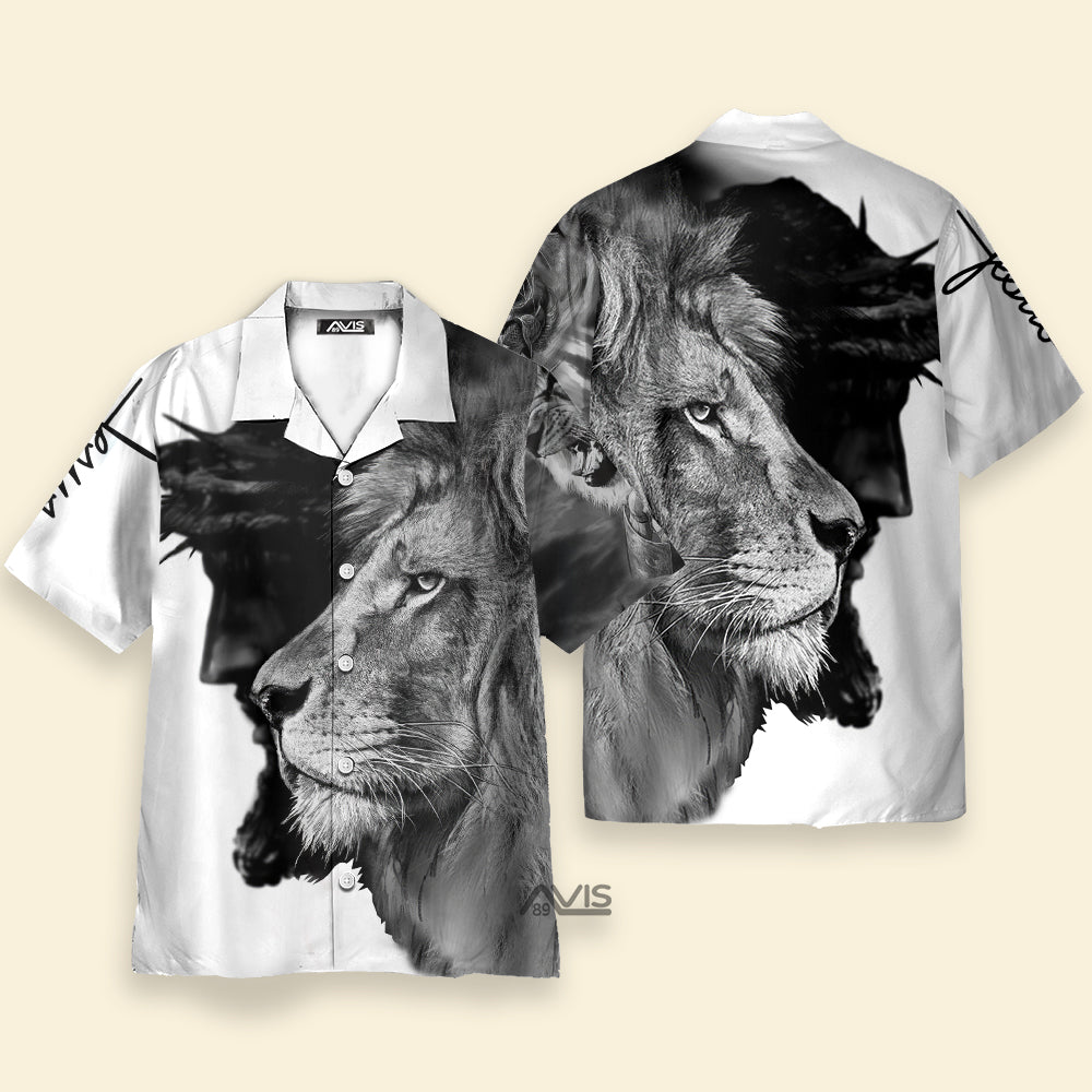 Premium Jesus And Lion Aloha - Hawaiian Shirt