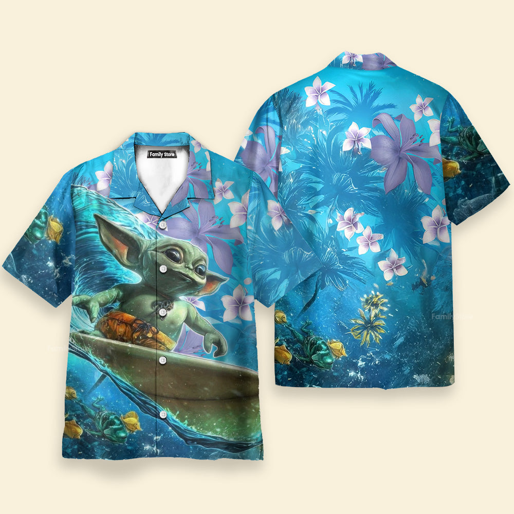 Starwars Baby Yoda Surfing - Hawaiian Shirt For Men, Women, Kids