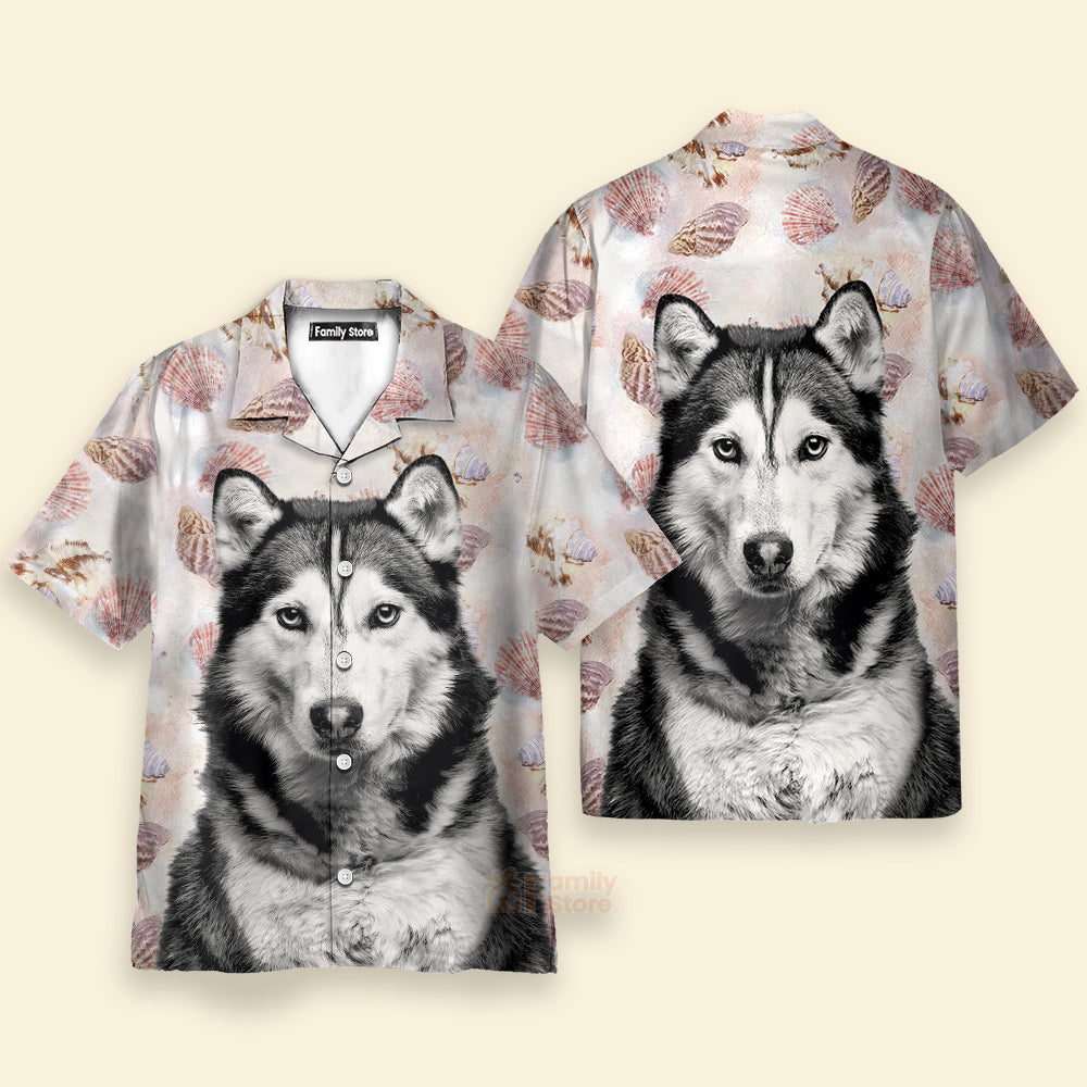Custom Photo Husky Terrier Mens 3D - Hawaiian Shirt