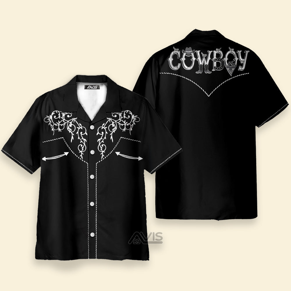 Cowboy Rodeo Texture Vintage Embroidered Texas Western Hawaiian Shirt